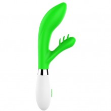 Мощный вибратор-кролик «Agave», цвет салатовый,Shots Media LUM008GRN, из материала Силикон, цвет Зеленый, длина 23.1 см.