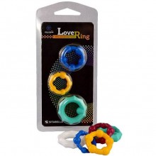 Набор из 3 цветных эрекционных колец «Love Ring», Sitabella 3310, цвет Мульти