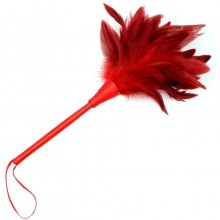 Перьевая кисточка для эротических игр, цвет красный, TPK-0304B, из материала Перья, длина 37 см.