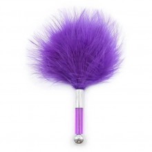 Пуховка для интимных ласк, цвет фиолетовый, TPK-0300F, из материала Перья, длина 16 см.