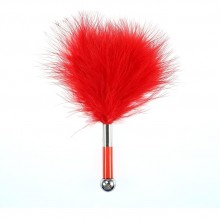 Красная пуховка для интимных ласк, TPK-0300K, бренд OEM, цвет Красный, длина 16 см.