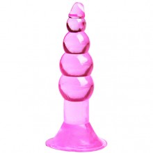 Анальная елочка с присоской, цвет розовый, TAP-0508R, бренд OEM, из материала TPR, длина 11 см.
