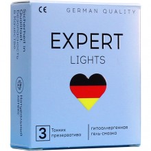 Ультратонкие презервативы «Lights № 3», 3 штуки, Expert 201-0649, длина 18 см.