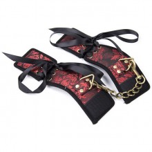 Широкие женские наручники с корсетным плетением, TFB-0373, бренд OEM, из материала Ткань, цвет Бордовый