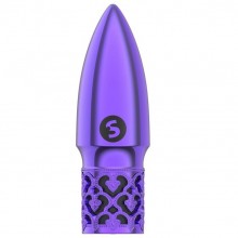 Вибропуля перезаряжаемая «Glitter» миниатюрная, цвет фиолетовый, Shots ROY003PUR, бренд Shots Media, длина 6.8 см.