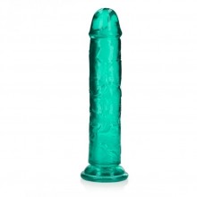 Фаллоимитатор реалистик «Crystal Clear Dildo» на присоске, цвет зеленый, Shots Media REA154TUR1, длина 25 см.