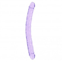 Реалистичный двусторонний фаллоимитатор «Crystal Clear Dong», цвет фиолетовый, Shots Media REA160PUR1, из материала TPE, коллекция RealRock, длина 45 см.