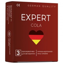 Ароматизированные презервативы «Expert cola № 3» с ароматом колы, 3 штуки, 401-0328, из материала Латекс