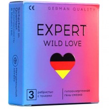 Презервативы Еxpert «WILD LOVE» 3 ребристые с точками, 3 штуки, 201-0694., бренд Expert, из материала Латекс