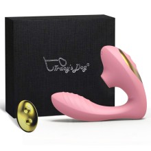 Вакуумный стимулятор с дистанционным управлением «Clitoral Sucking Vibrator Og Pro 2», цвет розовый, Tracys Dog, из материала Силикон