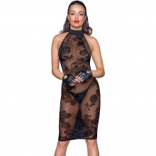 «Midi tulle dress» эротическое мини платье из тюля с вышивкой, L черный, F24000003.
