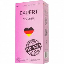 Облегающие презервативы «EXPERT Studded» точечные, 12шт, 915/1, из материала Латекс, длина 13 см.