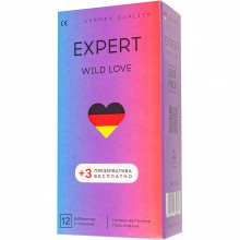 Презервативы «EXPERT Wild Love» ребристые с точками, 12шт, 918/1, из материала Латекс, длина 13 см.