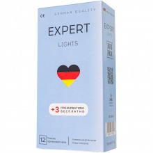Презервативы ультратонкие «EXPERT Lights», 12шт, 919/1, из материала Латекс, длина 13 см.