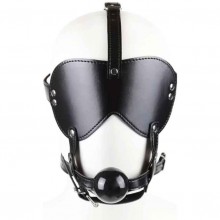 Черная кляп-маска для БДСМ, Notabu ntb-80749, диаметр 4 см.