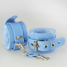 Яркие наручники из искусственной лаковой кожи голубого цвета, Sitabella 5010-50, бренд СК-Визит, из материала Искусственная кожа, цвет Голубой, длина 30 см.