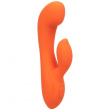 Женский вибромассажер кролик для точки G «Stella Liquid Silicone Dual G», цвет оранжевый, материал силикон, California Exotic Novelties SE-4368-20-3, бренд CalExotics, длина 17.75 см.