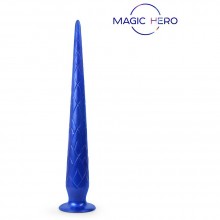 Фэнтэзийная анальная втулка на присоске, цвет синий, Magic Hero MH-13029, длина 31.5 см.