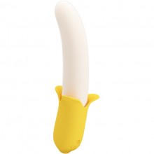 Вибратор с поступательными движениями «Banana Geek», цвет желтый, Baile BI-014957, из материала Силикон, длина 19.5 см.