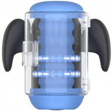 Инновационный робот-мастурбатор «Black Knight» с массажем бусинами, цвет синий, материал тпе, Amovibe AM-V02003, длина 15.9 см.