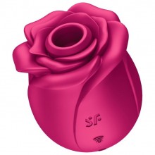 Вакуумно-волновой стимулятор «Pro 2 Classic Blossom» с насадкой жидкий воздух, Satisfyer 4065854, из материала Силикон, цвет Красный, длина 7 см.
