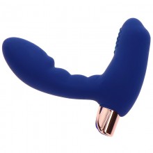 Вибромассажер простаты «The Heroic P-Spot Vibrating Buttplug» с дистанционным управлением, цвет синий, материал силикон, Toy Joy DEL10228, длина 11.5 см.