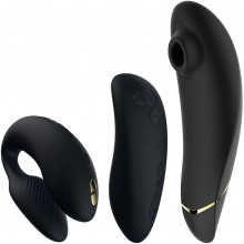 Набор секс-игрушек «Golden Moments Collection» с «Womanizer premium» и «We-vibe Chorus Black», черный, силикон, SNCK2SG9, длина 7.8 см.