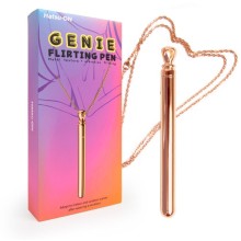 Вибромассажер «Genie Flirting Pen» l 106 мм d 9,5 мм, A-LOVING WR-0170-G, из материала Металл, цвет Золотой, длина 10.6 см.