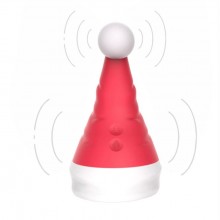 Вибромассажер «Волшебная шапочка Санты», цвет красный, Erokay mk2306-red, из материала Силикон, длина 12.5 см.