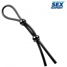 Лассо для члена из коллекции «Special Pleasure», Sex Expert sem-55248, из материала Силикон, цвет Черный, длина 20.5 см.