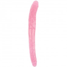 Гелевый фаллоимитатор «Inch Dildo» сдвоенный, цвет розовый, CN-711996876, бренд Chisa Novelties, длина 45 см.
