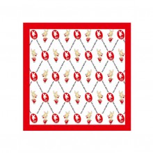 Сувенирный платок «Fuck red» подарочный, шармус, 36152, из материала Ткань, цвет Красный, длина 60 см.