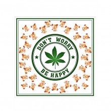 Сувенирный платок «Dont Worry Be Happy» подарочный, шармус, 36154, цвет Зеленый, длина 60 см.