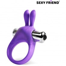 Кольцо эрекционное с вибрацией, Sexy friend sf-40207, из материала Силикон, цвет Фиолетовый