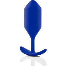 Профессиональная пробка для ношения «B-vibe Snug Plug 4», цвет синий, BV-010-NAV., из материала Силикон, длина 13.3 см.