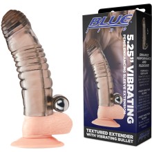 Насадка на пенис с вибрацией «Vibrating Penis Enhancing Sleeve Extension», BlueLine BLM4020, из материала TPR, длина 13.5 см.