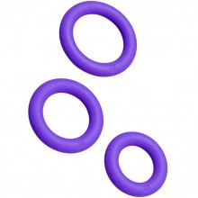Набор из трех эрекционных колец «Romp Remix Trio», цвет фиолетовый, RPNP1SG9, из материала Силикон, диаметр 2.9 см.