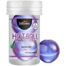 Интимный гель «Aromatic Hot Ball» с ароматом и вкусом винограда, 2 шт х 3 г, HotFlowers HC584, цвет Фиолетовый