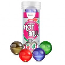 Ароматизированный лубрикант «Hot Ball Mix» на масляной основе, 4 шт х 3 г, HotFlowers HC621, цвет Мульти