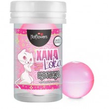 Интимный гель «Hot Ball Xana Loka» с эффектом вибрации, 2 шт х 3 г, HotFlowers HC636, бренд Hot Flowers, из материала Силиконовая основа, цвет Розовый