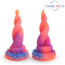 Фэнтезийный фаллоимитатор в форме щупалец «Amazing Toys», светится в темноте, Magic Hero mh-13026, из материала Силикон, цвет Мульти, длина 20 см.