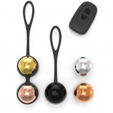 Набор вагинальных шариков «Training Balls» со смещенным центром тяжести и вибрацией, Dorcel 6072080D, из материала Силикон, цвет Мульти, диаметр 3.5 см.