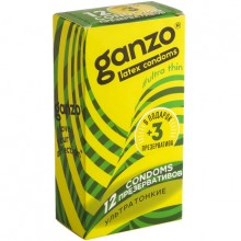 Презервативы «Ganzo Ultra thin» ультратонкие, 18 см, 15 шт, Ganzo 0701-030, из материала Латекс, длина 18 см.