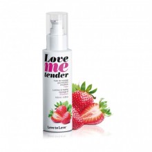 Разогревающее массажное масло «Love me Tender» со вкусом клубники, 100 мл, Love to Love 6040263, из материала Глицериновая основа, 100 мл.