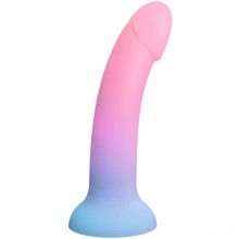 Фаллоимитатор из жидкого силикона «Dildolls Utopia», цвет розовый с голубым, Love to Love 6032695LTL, длина 14.8 см.