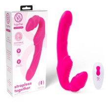 Безремневой страпон на радиоуправлении «Strapless Together», Together Toy TOG-004, цвет Розовый, длина 22 см.
