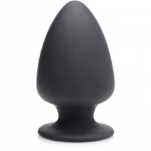 Большая мягкая анальная пробка «Squeeze-It Silicone Anal Plug Medium», размер M, XR Brands XRAG329-Medium, цвет Черный, длина 11 см.