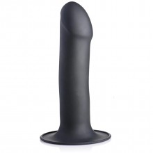 Гибкий силиконовый фаллоимитатор «Squeeze-It Phallic Dildo», 17.2х3.8 см, цвет черный, XR Brands XRAG330-Black, длина 17.2 см.