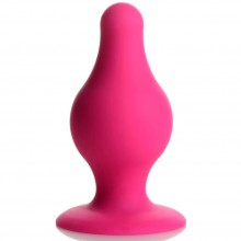 Мягкая гибкая анальная пробка «Squeeze-It Squeezable Tapered Small Anal Plug», размер S, цвет розовый, XR Brands XRAH012-Small, из материала Силикон, длина 7.4 см.