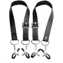   Master Series Spread Labia Spreader Straps With Clamps     , XR Brands XRAF500